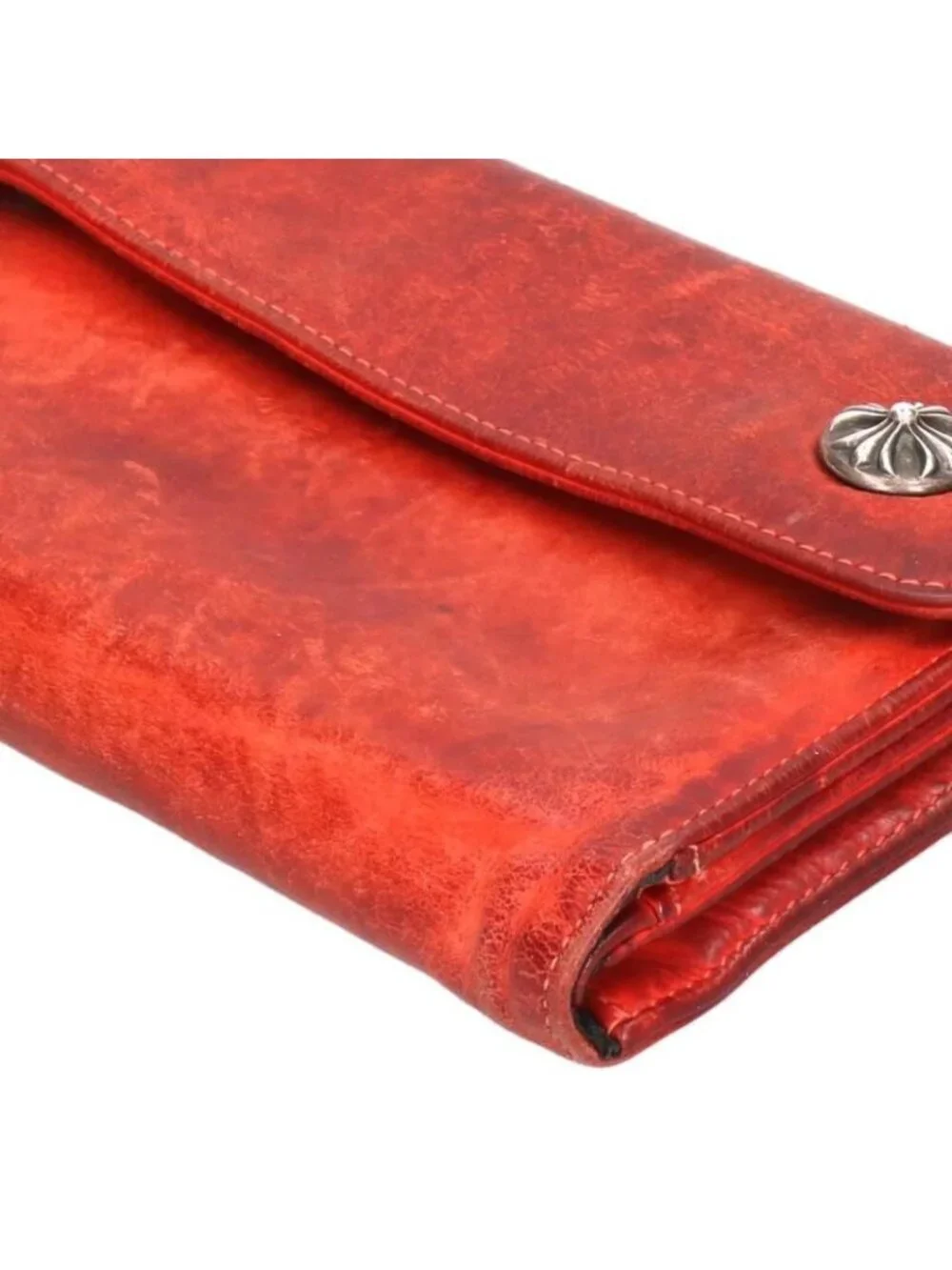 Chrome Hearts Wave Cross Ball Button Leather Wallet